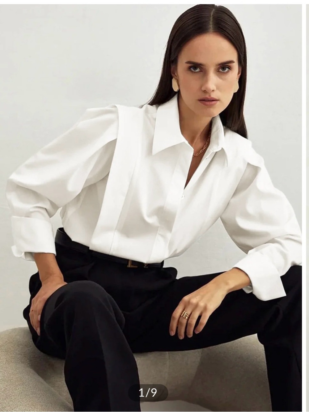COMMENSE White Button Down Shirt
